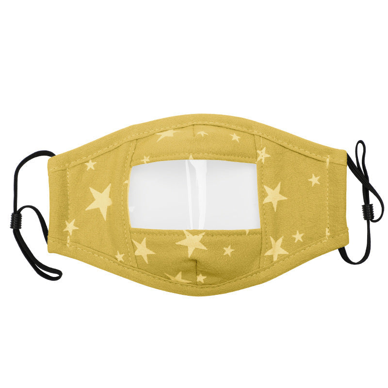 Cotton Face Mask with Anti Fog Clear Window Face Covering For Child