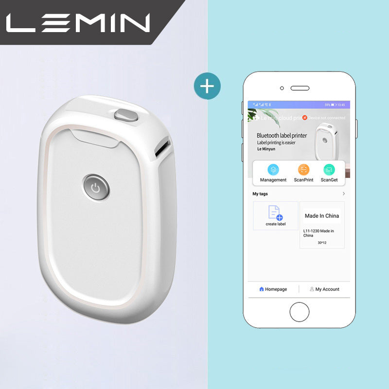 Mini imprimante d'étiquettes thermique sans fil Bluetooth