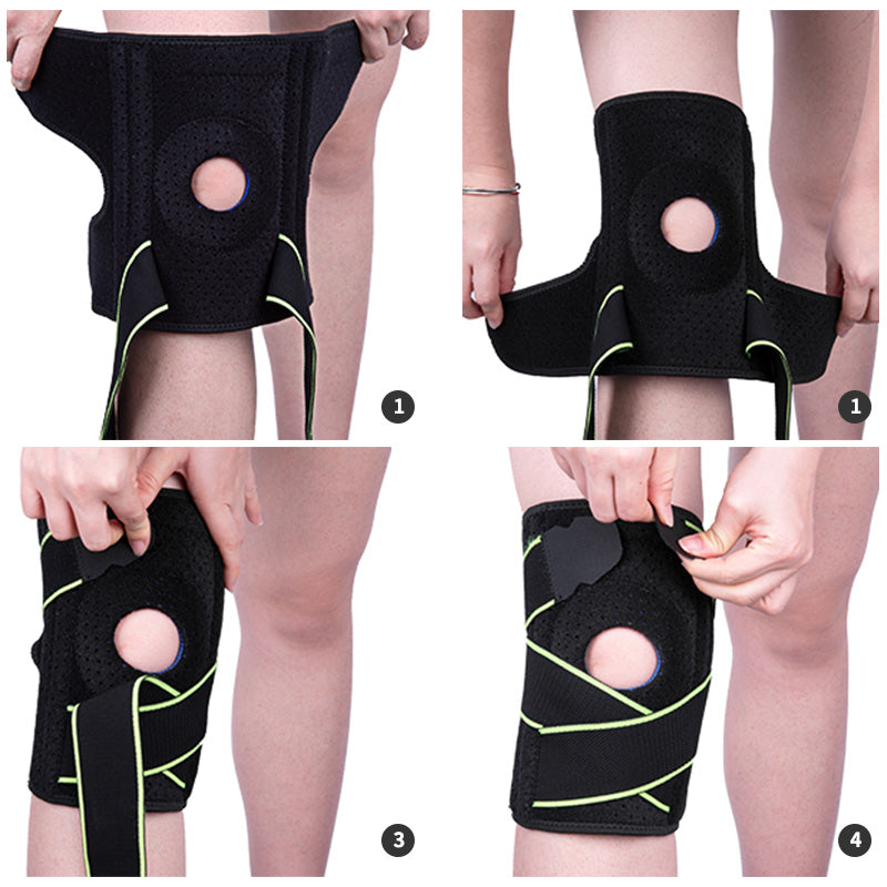 Knieorthese mit Seitenstabilisatoren & Patella-Gel-Pads für Herren & Damen