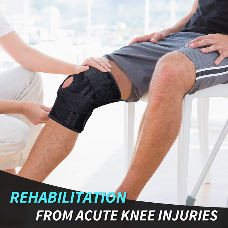 Knieorthese mit Seitenstabilisatoren & Patella-Gel-Pads für Herren & Damen