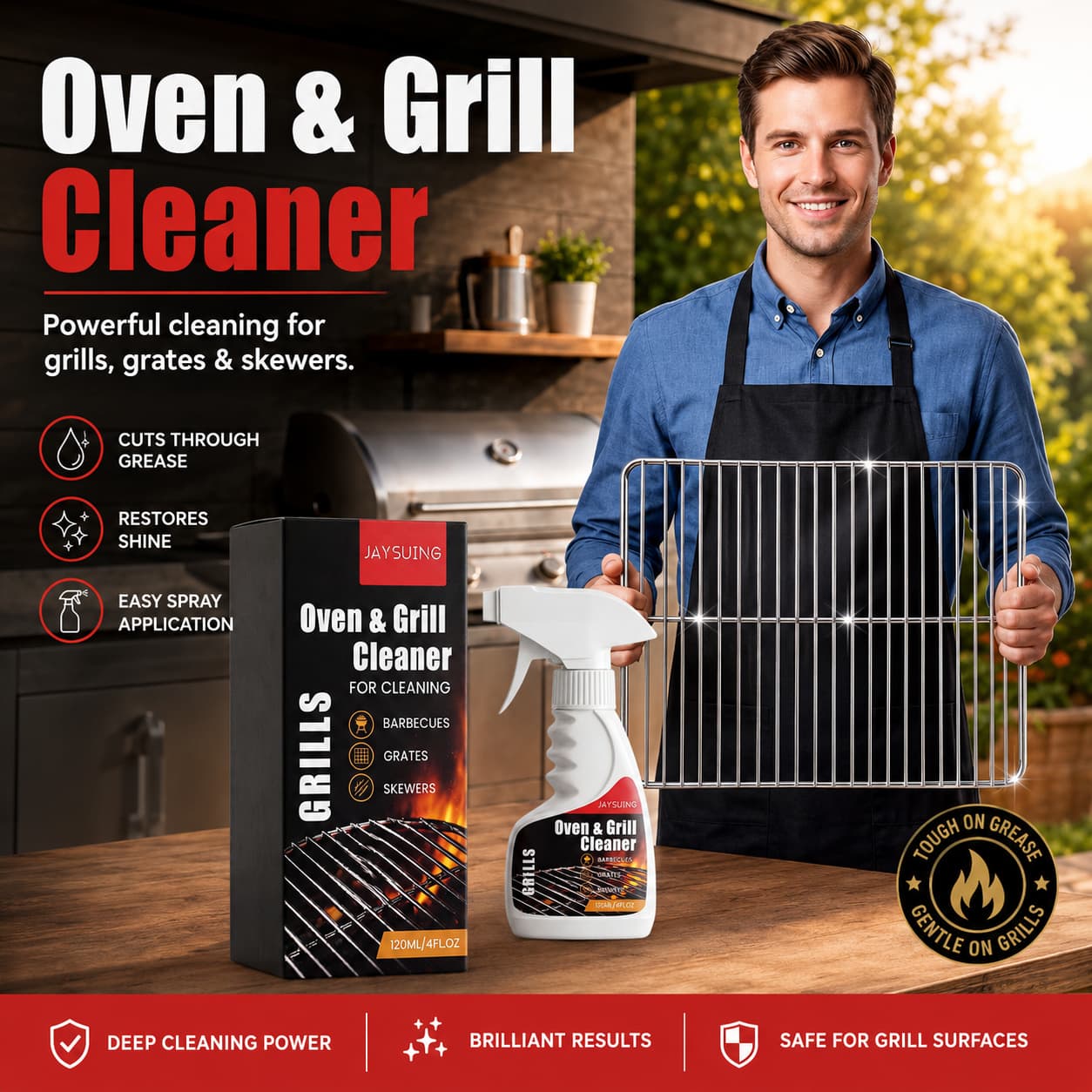 🔥HOT SALE 49% OFF🍖🧼Fast-Acting Heavy-Duty Grill Degreaser Spray✨