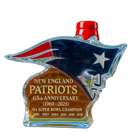 New England Patriots 65. Jubiläum 1960-2025 Personalisierte Whiskeyflasche