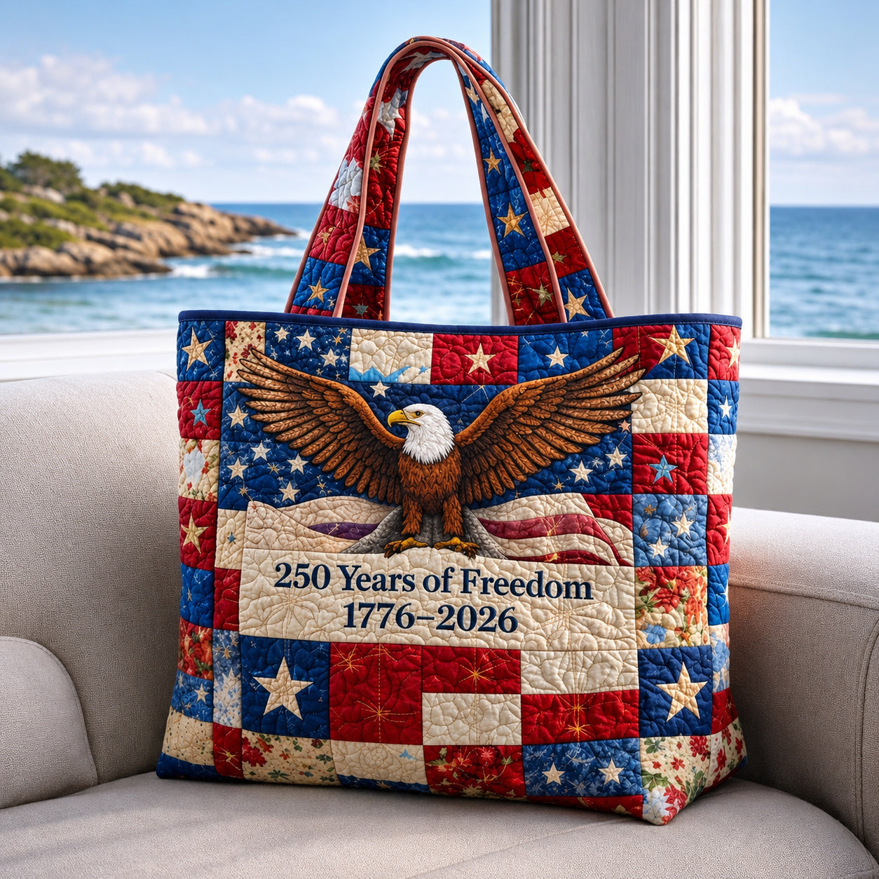 USA 250th Anniversary Quilted Tote Bag