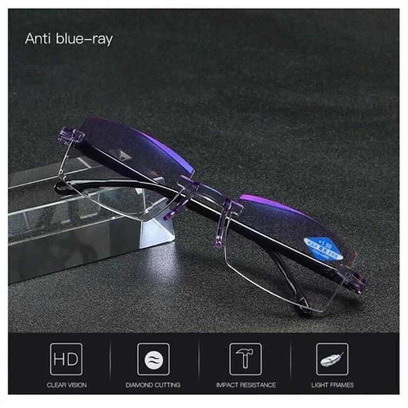 Lunettes de Lecture Intelligentes à Double Foyer, Anti-Lumière Bleue, en Saphir de Haute Dureté