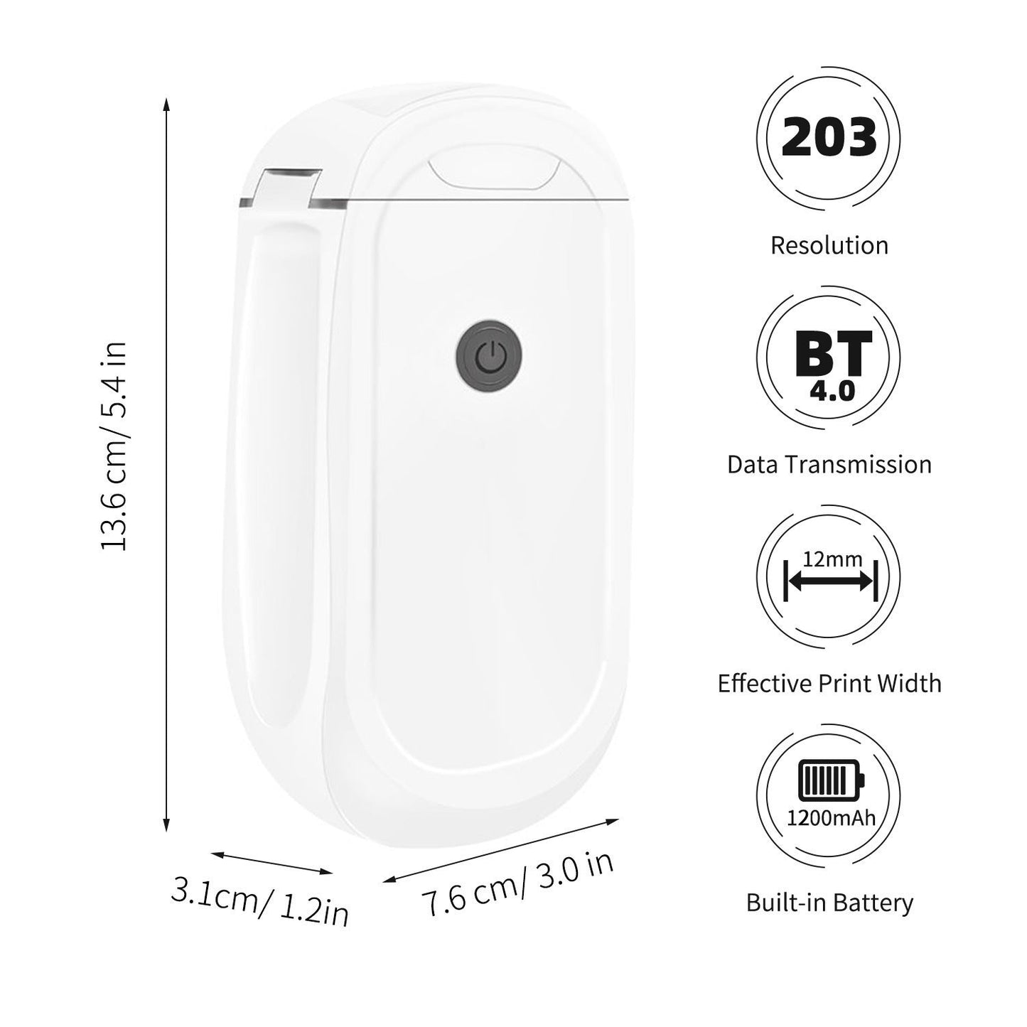 Mini imprimante d'étiquettes thermique sans fil Bluetooth