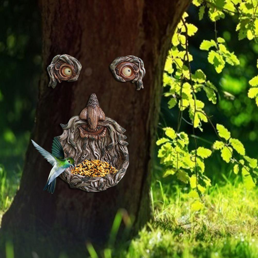 Decor Outdoor Tree Art – Resin Beard Old Man Faces Decorations