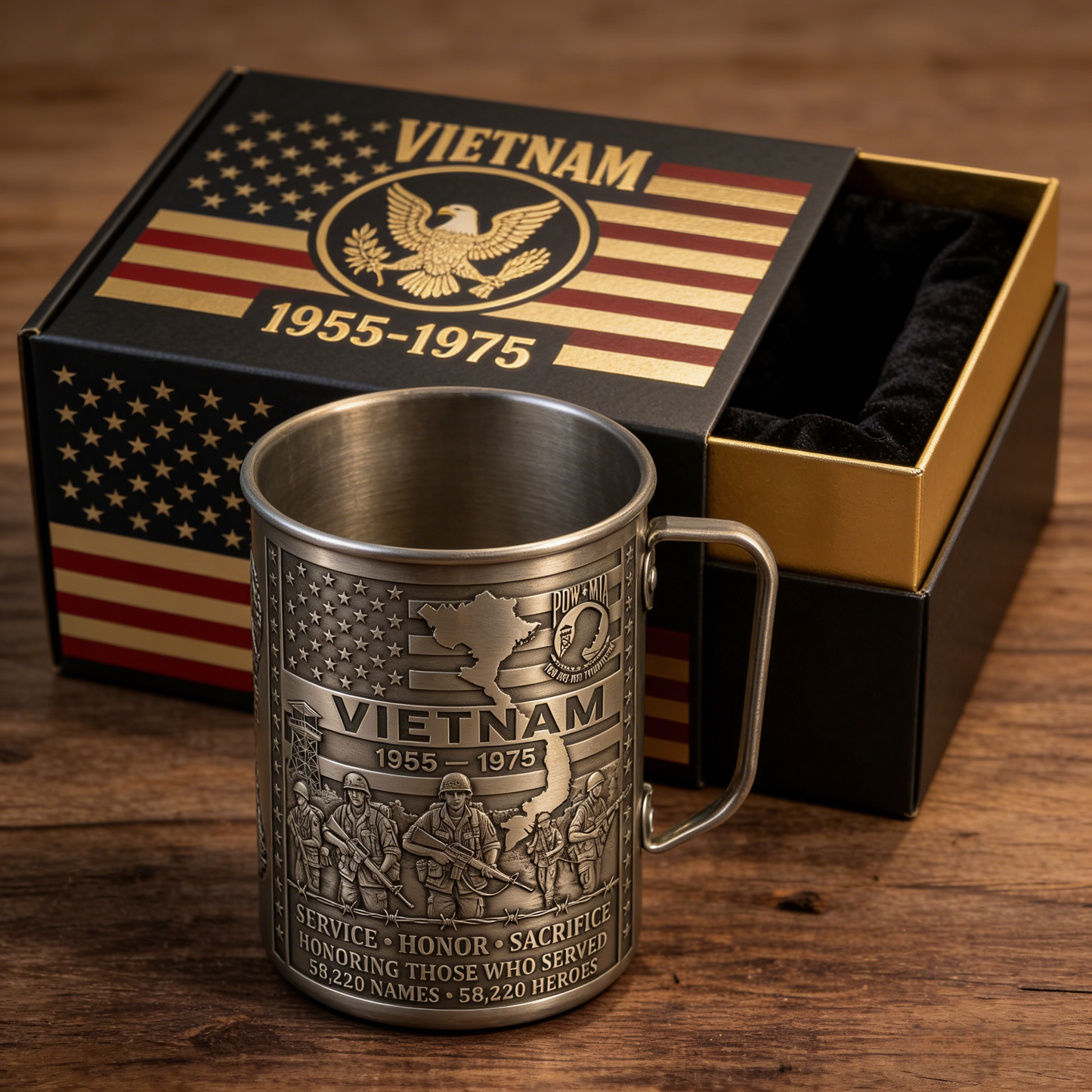 🎖️- Vietnam Veteran Honor Coffee Mug – 1955-1975 Service Tribute