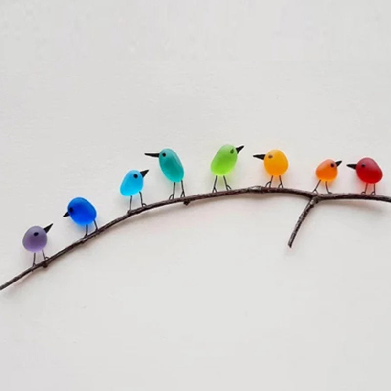 SheremArt Sea Glass Birds Decor