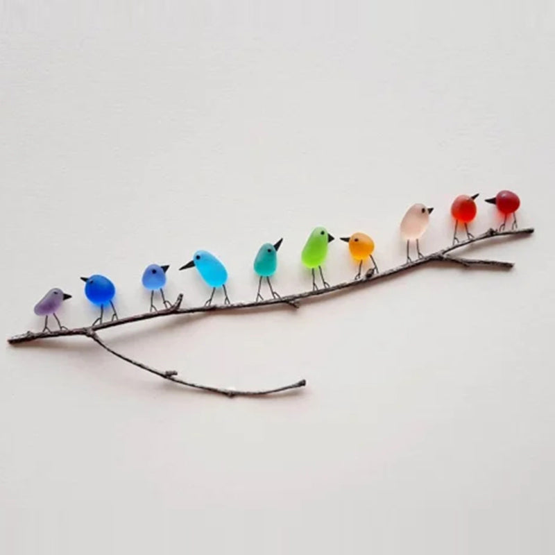 SheremArt Sea Glass Birds Decor