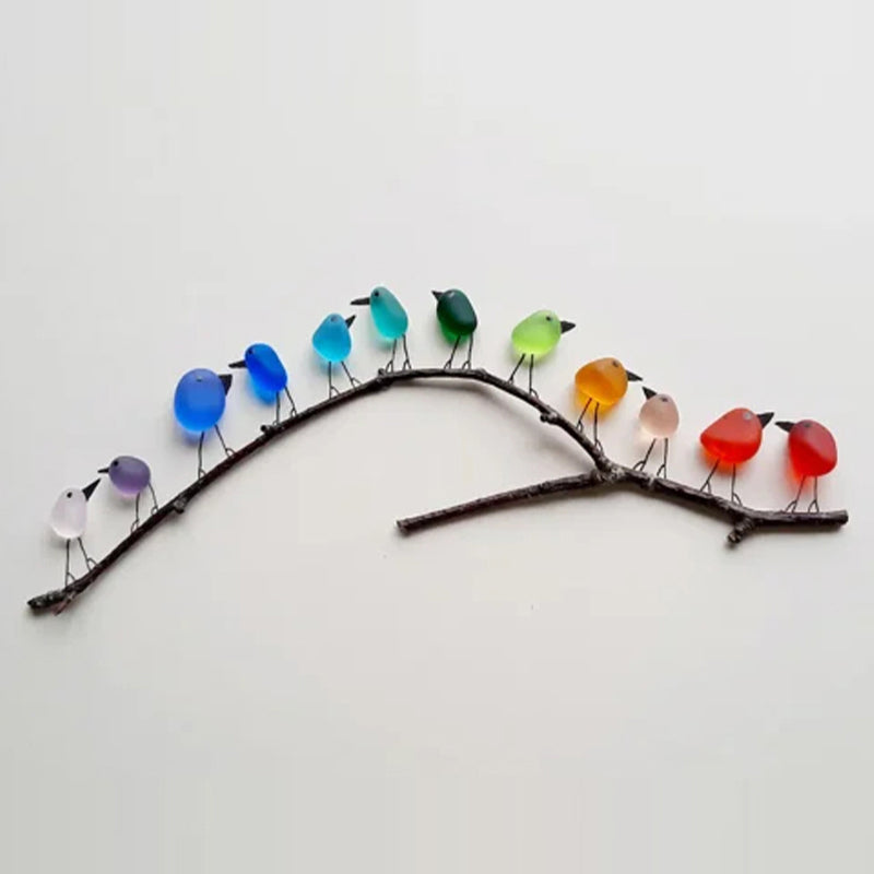 SheremArt Sea Glass Birds Decor