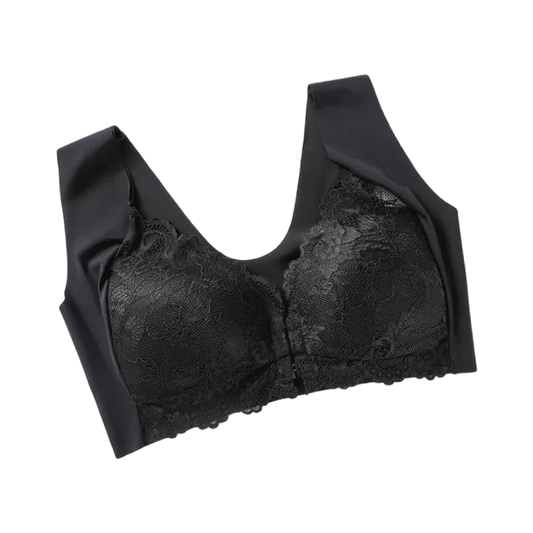 Yifare【50-110KG】Plus Size Push-Up Lace Front Closure Bra