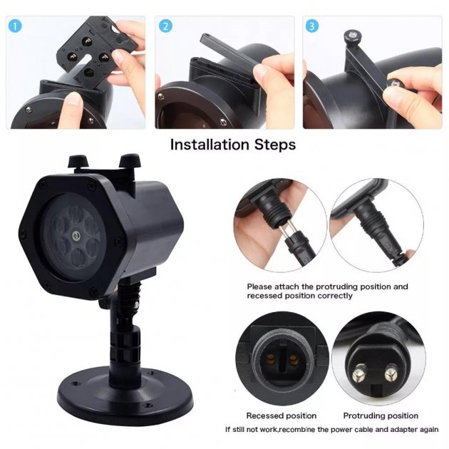 Projecteur extérieur à LED avec 12 motifs