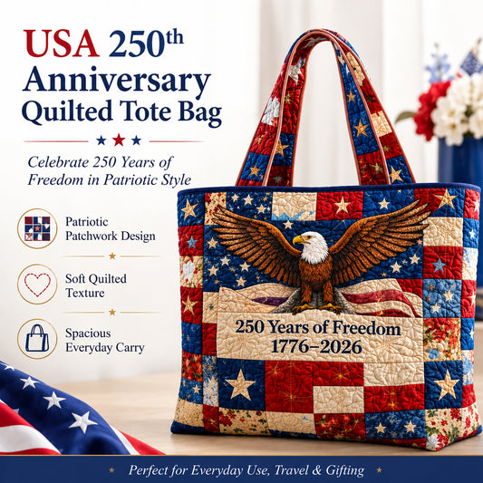 USA 250th Anniversary Quilted Tote Bag