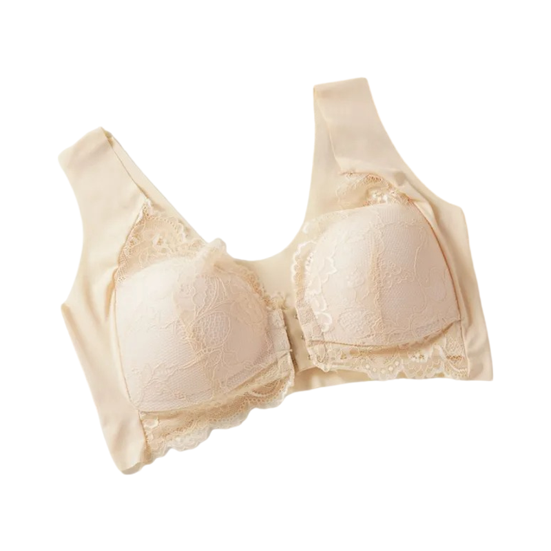 Yifare【50-110KG】Plus Size Push-Up Lace Front Closure Bra