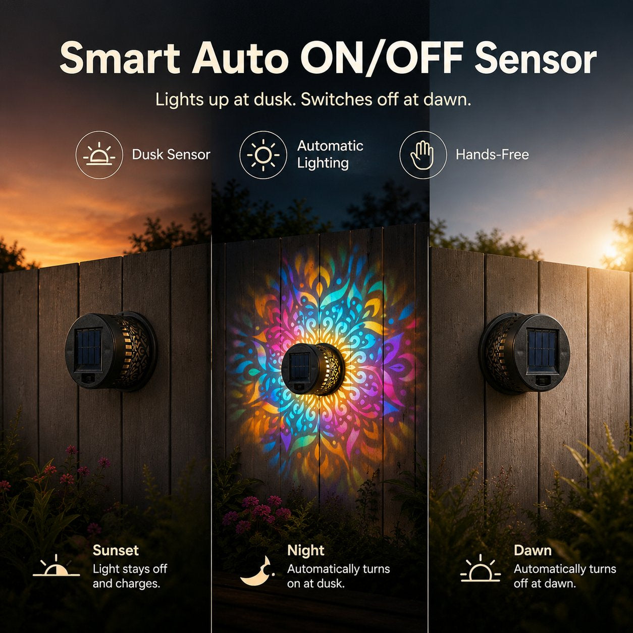 🌞 50% OFF NOW! 🌀 Solar Mandala Light – Stunning Pattern Projection, 2-in-1 Floor & Wall Design & IP65 Waterproof Auto On/Off 🌿