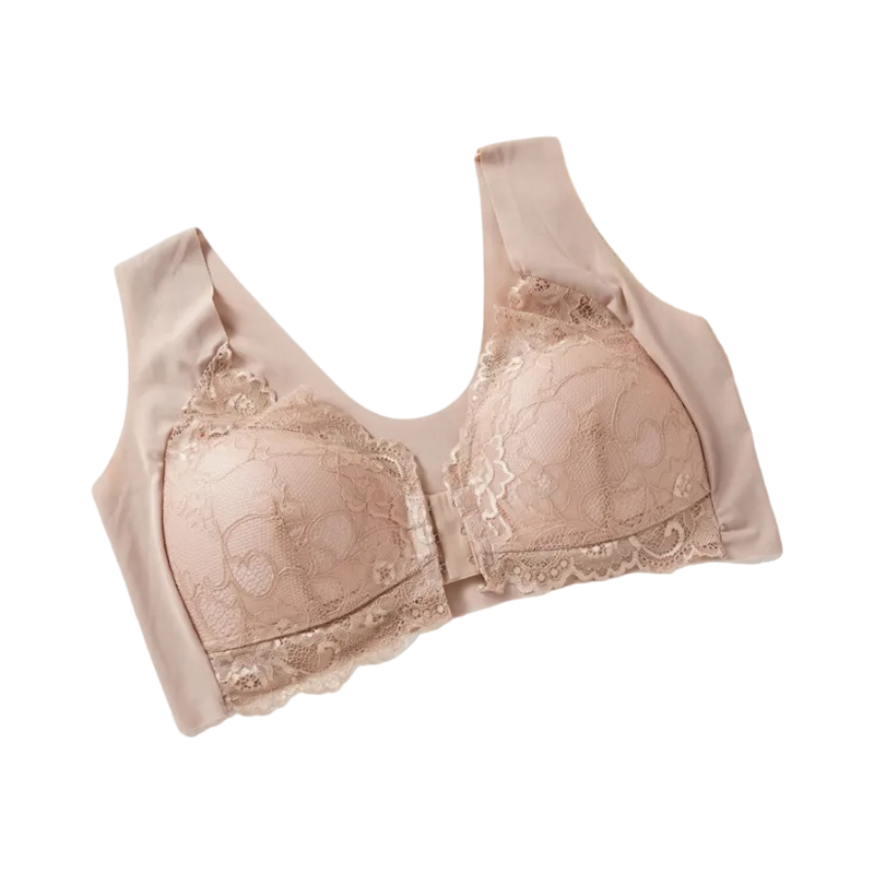 Yifare【50-110KG】Plus Size Push-Up Lace Front Closure Bra