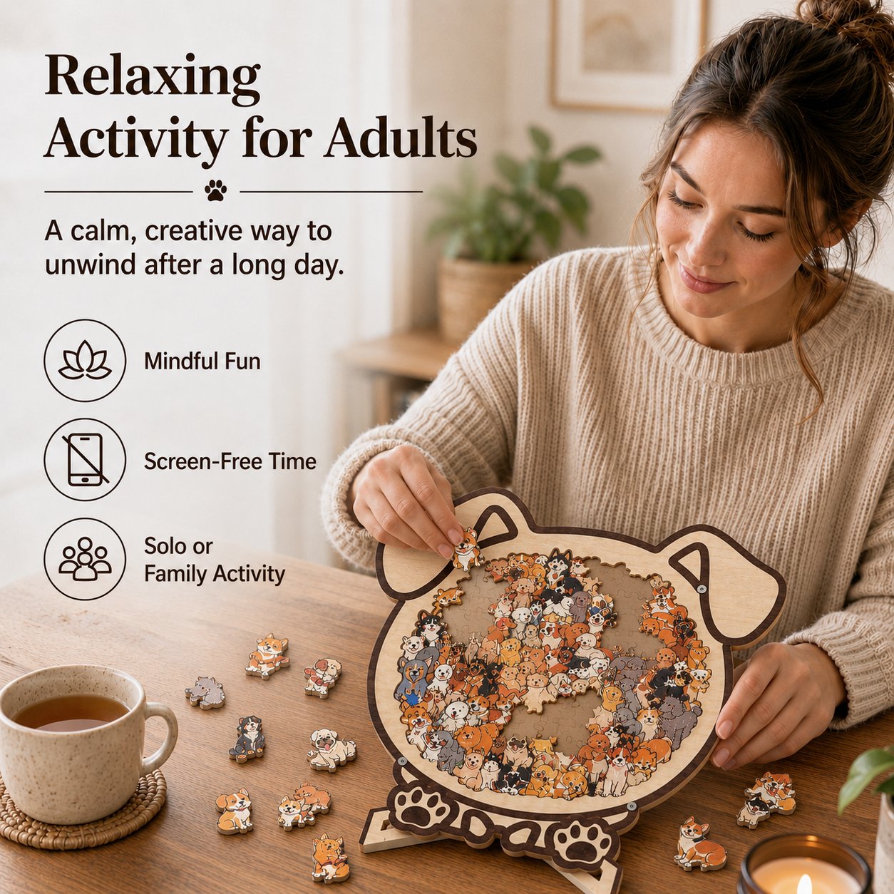 🐶🐱Wooden Dog Jigsaw Puzzle