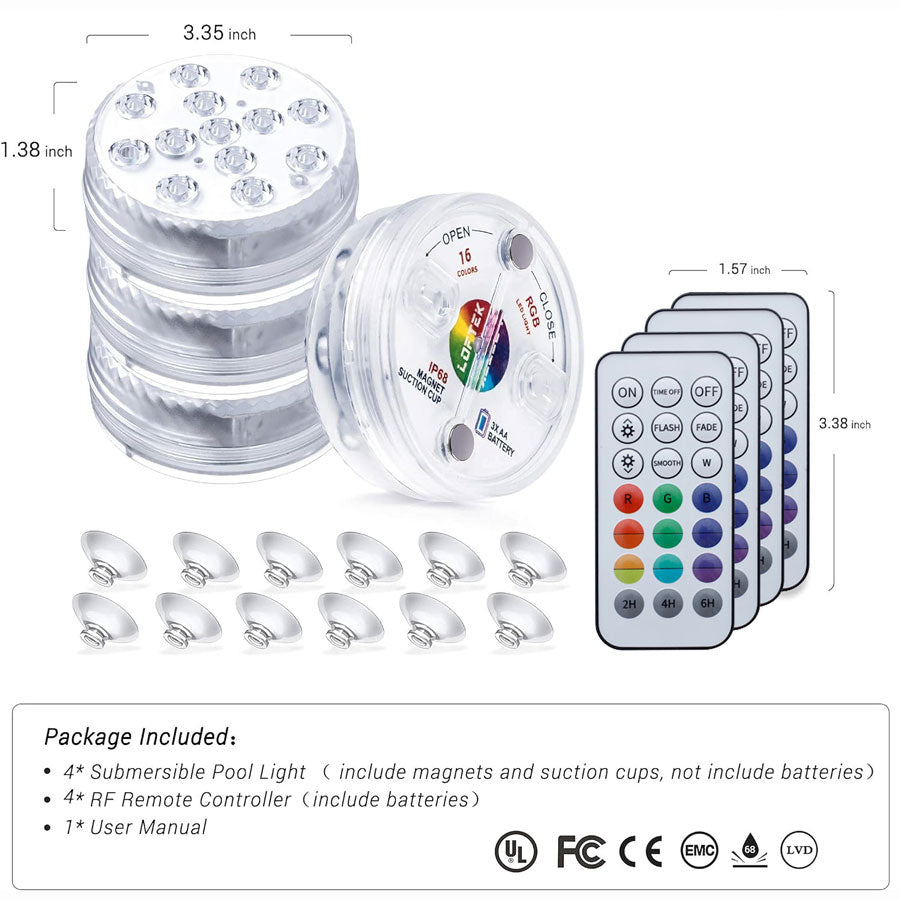 Wasserdichte LED-Leuchte mit Magnet-Saugfunktion und Fernbedienung