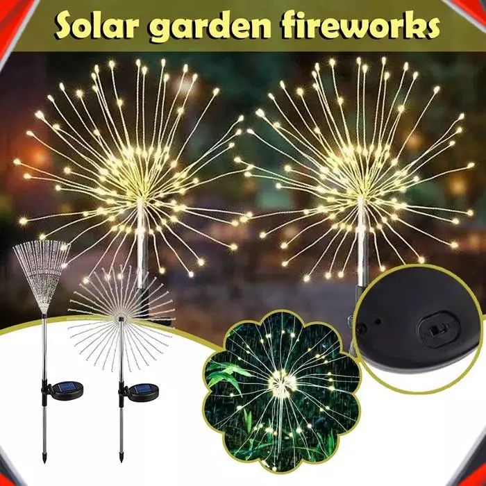 Solar Outdoor Waterproof Yard Fireworks Light - 150 LED