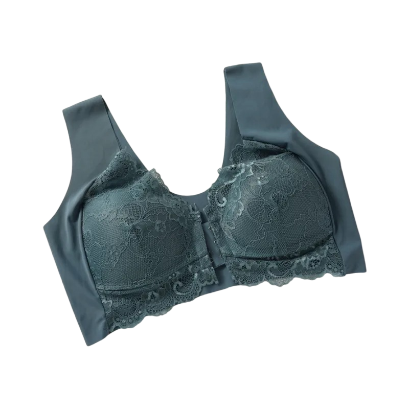 Yifare【50-110KG】Plus Size Push-Up Lace Front Closure Bra