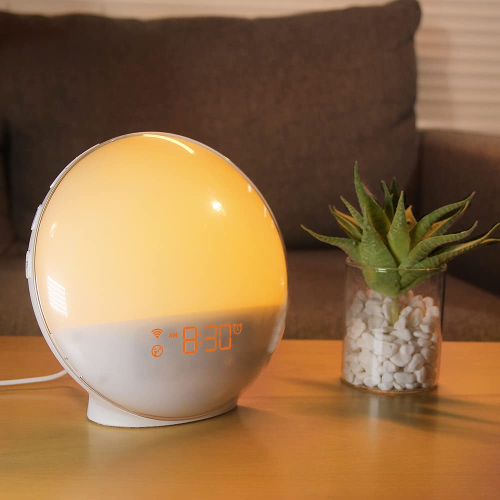 Sunlight Alarm Clock Radio with Sound Machine for Heavy Sleeper