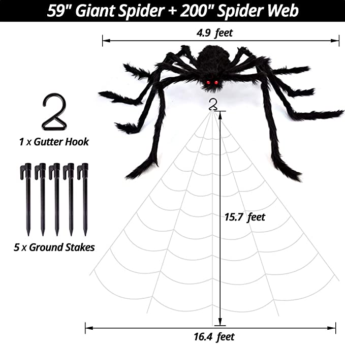 Halloween decoration cobweb and spider