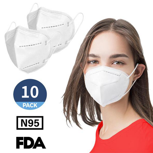 N95-Maske, (FDA-registriert) Gesichtsmaske für mindestens 95 % Filtrationseffizienz gegen nicht ölhaltige Partikel und Aerosole (10er-Pack)