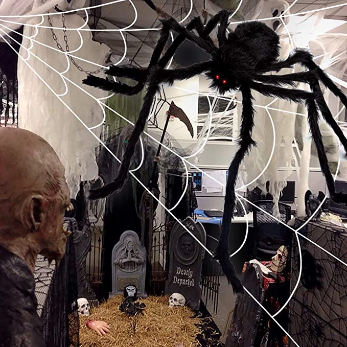 Halloween decoration cobweb and spider