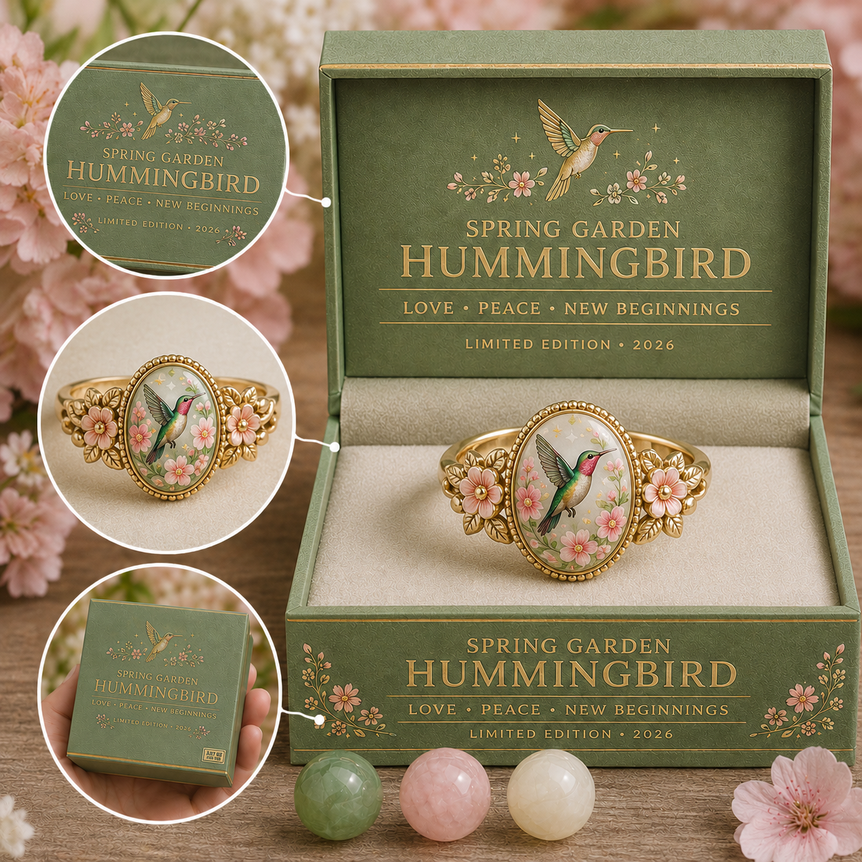 💖 Love • Peace • New Beginnings 🕊️ | 2026 Hummingbird Ring