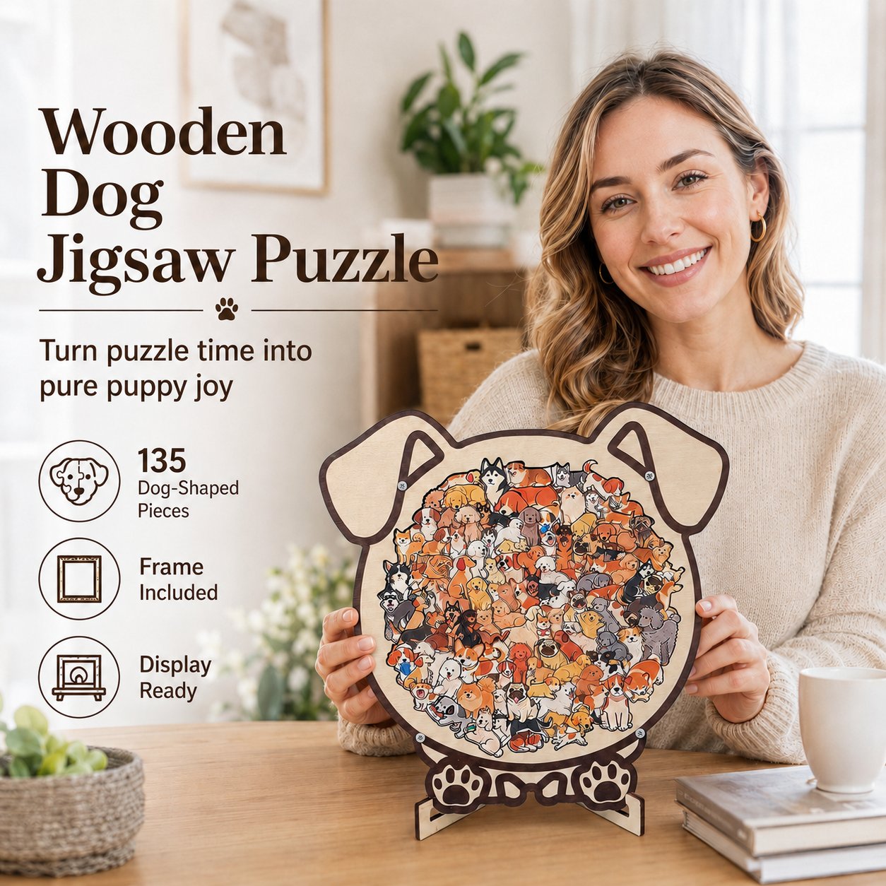 🐶🐱Wooden Dog Jigsaw Puzzle