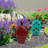 Metal Cactus Yard Art Decor Colorful Hand Painted Garden Metal Art