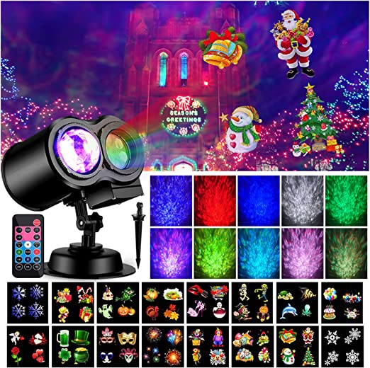 Halloween Projektor Lichter 16 Muster Folien Ozeanwelle 2-in-1