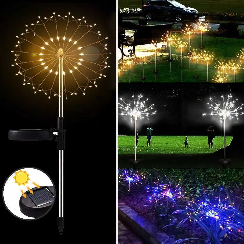 Solar Outdoor Waterproof Yard Fireworks Light - 150 LED