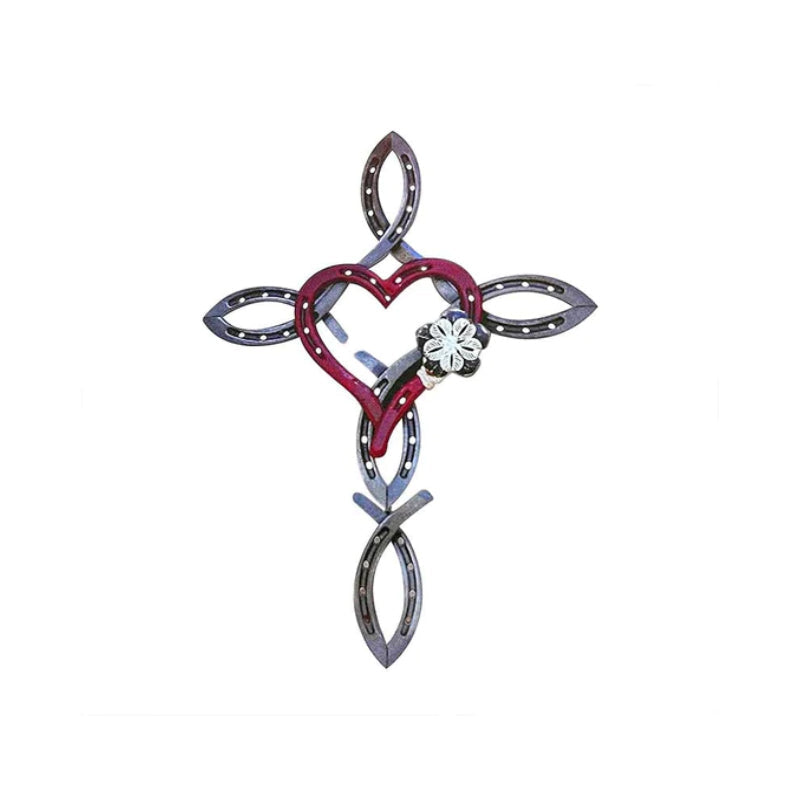 Natürliches Hufeisenkreuz mit Herz