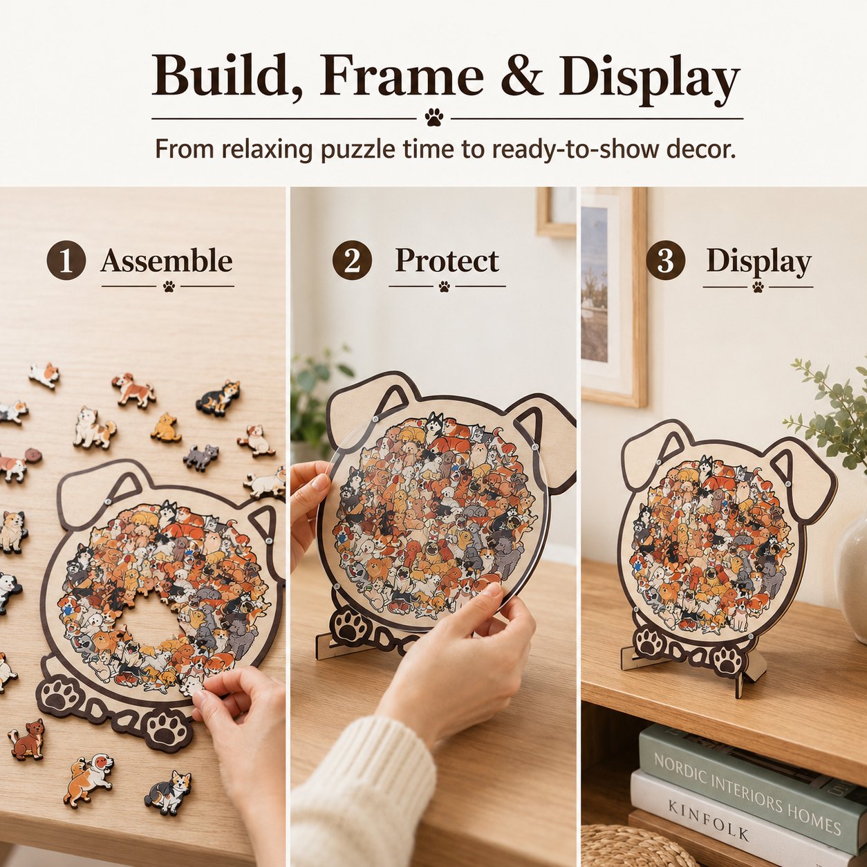 🐶🐱Wooden Dog Jigsaw Puzzle