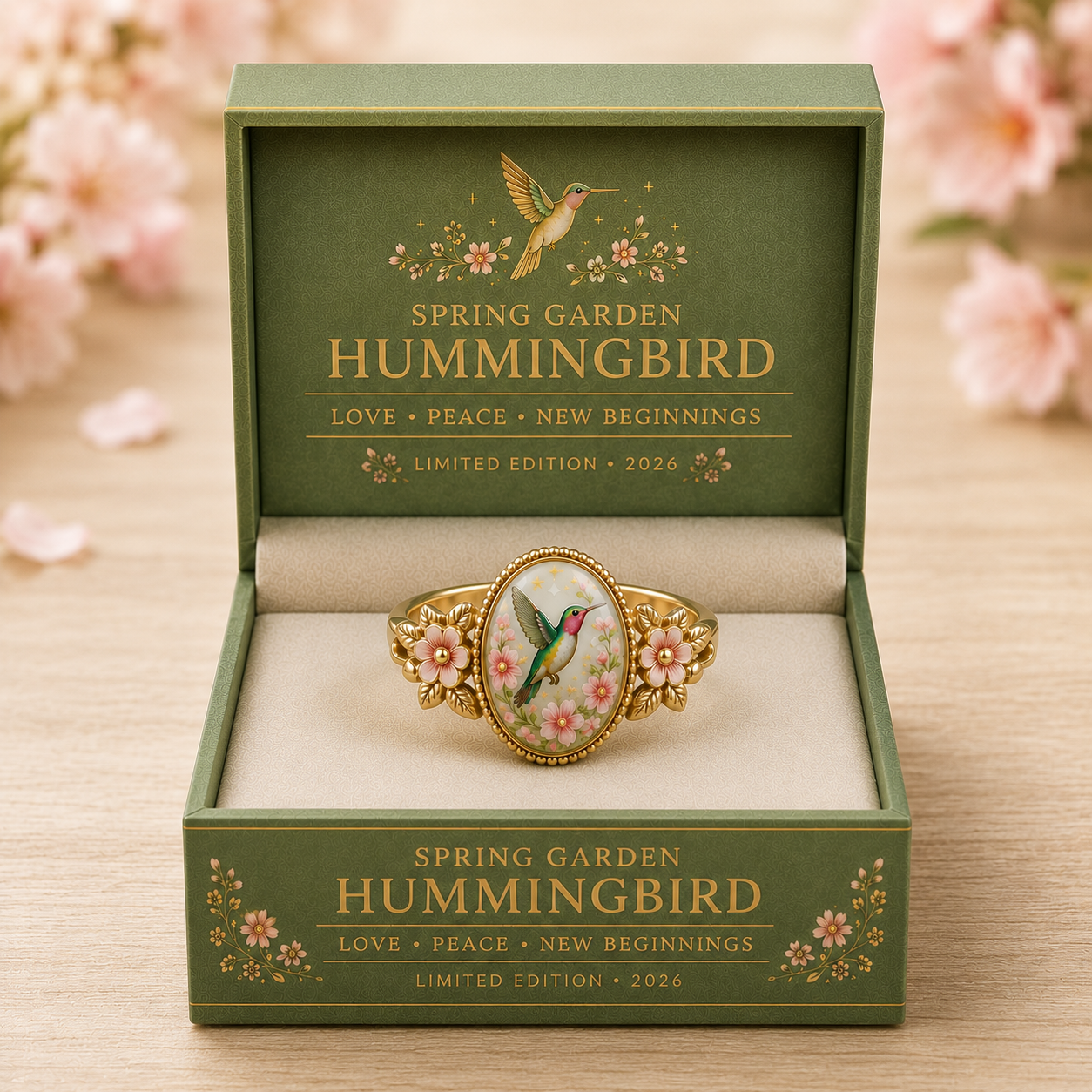 💖 Love • Peace • New Beginnings 🕊️ | 2026 Hummingbird Ring
