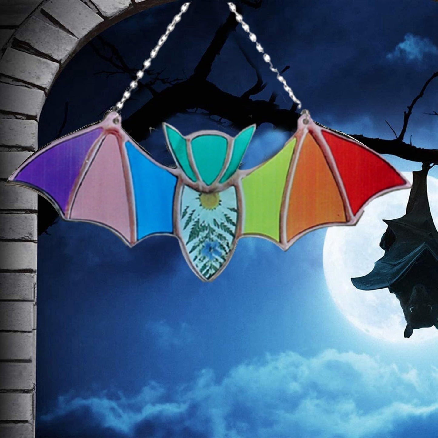 Fledermaus Buntglas Lichtfänger Fensterhänger