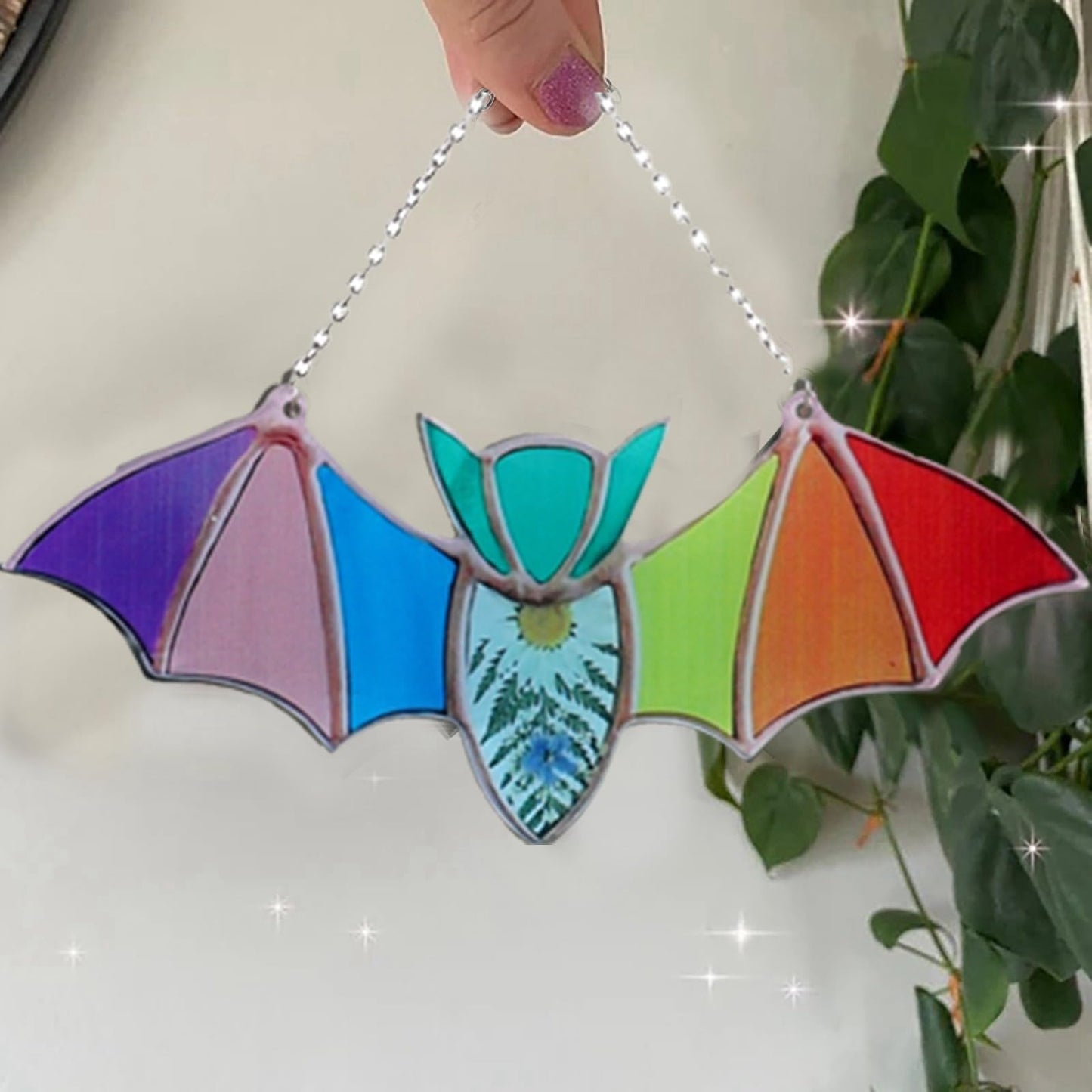 Fledermaus Buntglas Lichtfänger Fensterhänger