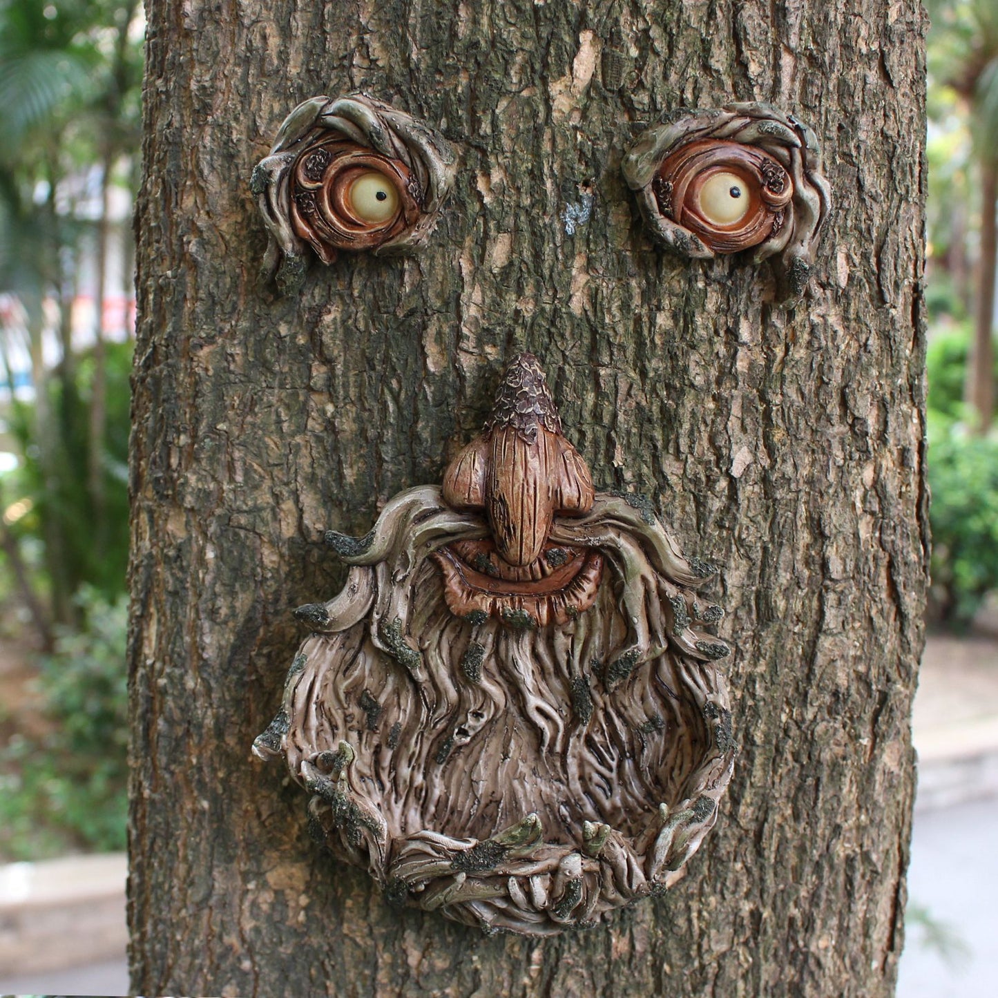 Decor Outdoor Tree Art – Resin Beard Old Man Faces Decorations