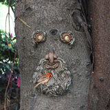 Decor Outdoor Tree Art – Resin Beard Old Man Faces Decorations