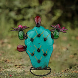 Metal Cactus Yard Art Decor Colorful Hand Painted Garden Metal Art