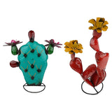 Metal Cactus Yard Art Decor Colorful Hand Painted Garden Metal Art