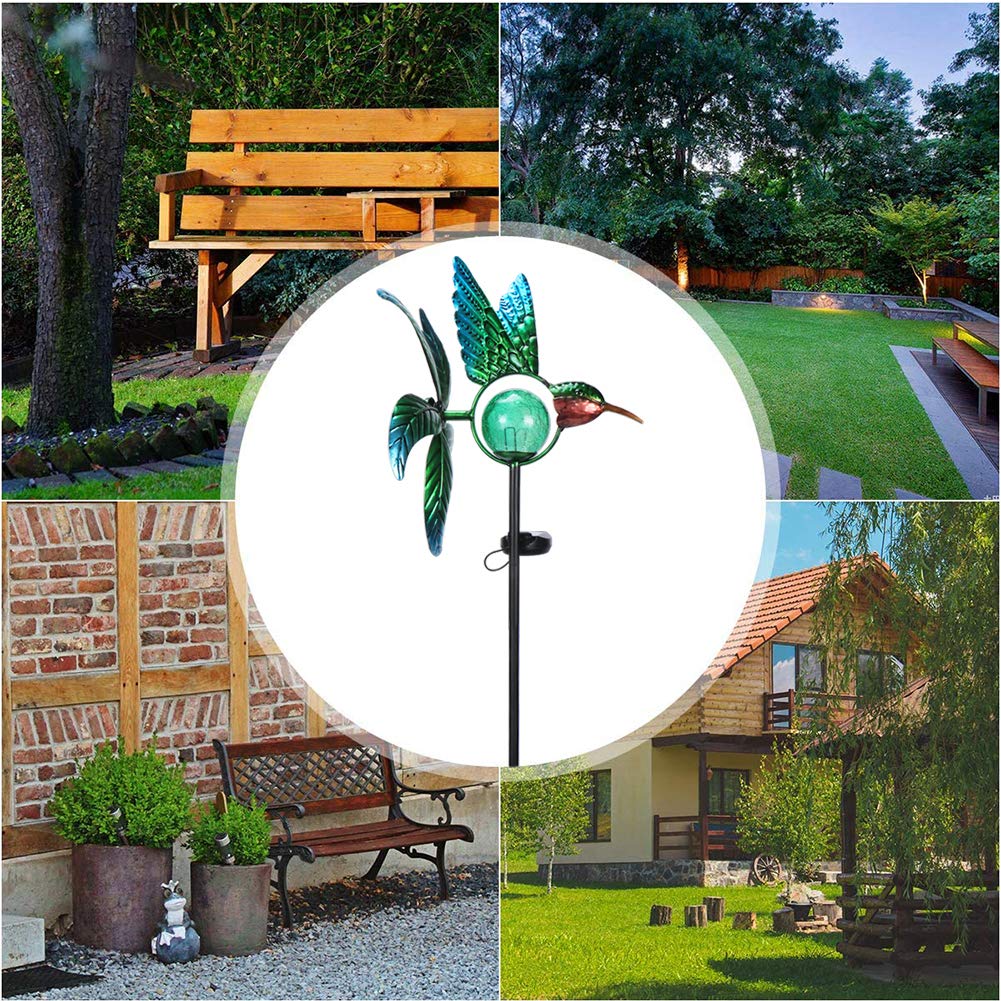 Solar-Windmühlen-Gartenleuchte aus Metall