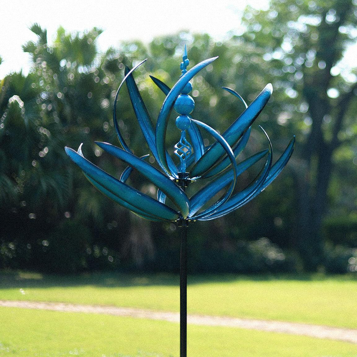 Cyan Oasis-Wind Spinner-Blue Dracaena Metal Wind Spinner (Two colors)