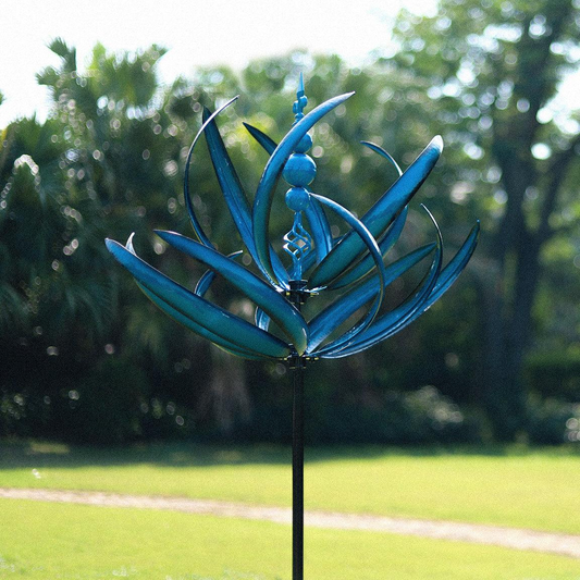 Cyan Oasis-Wind Spinner-Blue Dracaena Metal Wind Spinner (Two colors)