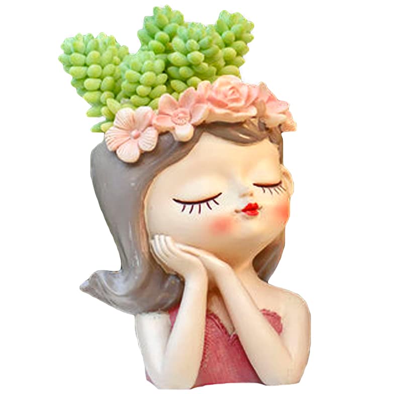 Blumentopf Harz Figur Mädchen