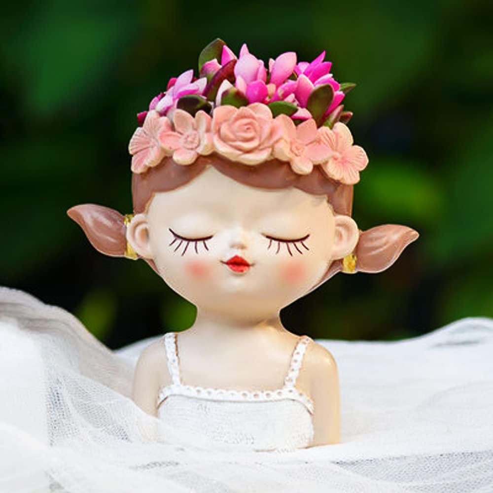Blumentopf Harz Figur Mädchen