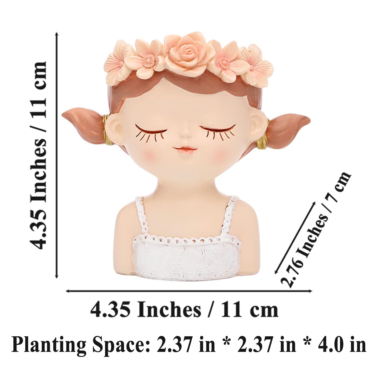 Blumentopf Harz Figur Mädchen