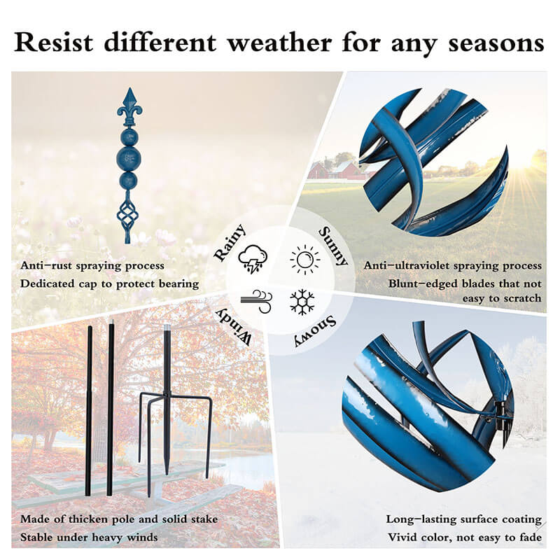 Cyan Oasis-Wind Spinner-Dracaena Metal Wind Spinner (Two colors)