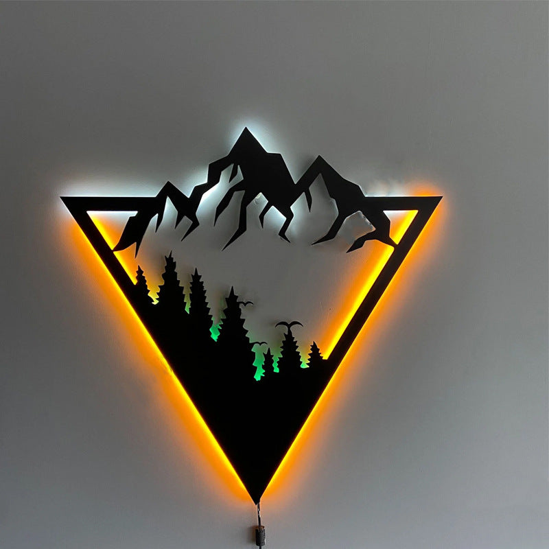 Geometric Mountain - Led Lighted Wall Decoration Jungle